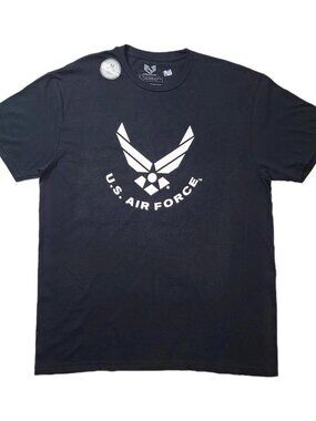 Rapid Dominance Black Air Force Graphic Short Sleeve Shirt Mens Size Large